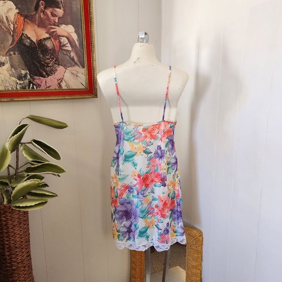 Vintage Floral Nightie Lingerie Sheer Slip Dress 90s 199ps Y2K Mini Fairycore - Picture 3 of 11